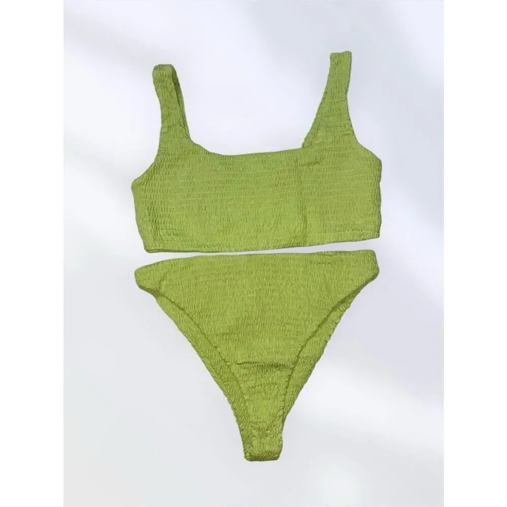 NAKED WARDROBE Bikini NWT Lime Green Size XL